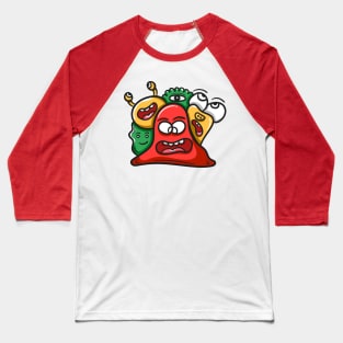 Monster Character Doodle Art Baseball T-Shirt